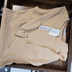 Kikiriki Crew Neck Baselayer 3/4 Sleeve Shirt 19433 NWT Girl's Tan Size XXL